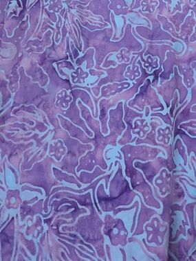 Beautiful Indonesian Batik Summer Midi Dress--Purple & Blue